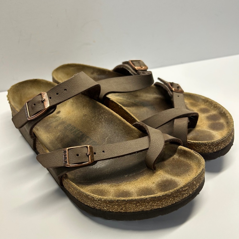 Birkenstock Mayari Sandals Brown Women Size 9 Cork Slide Buckle Boho